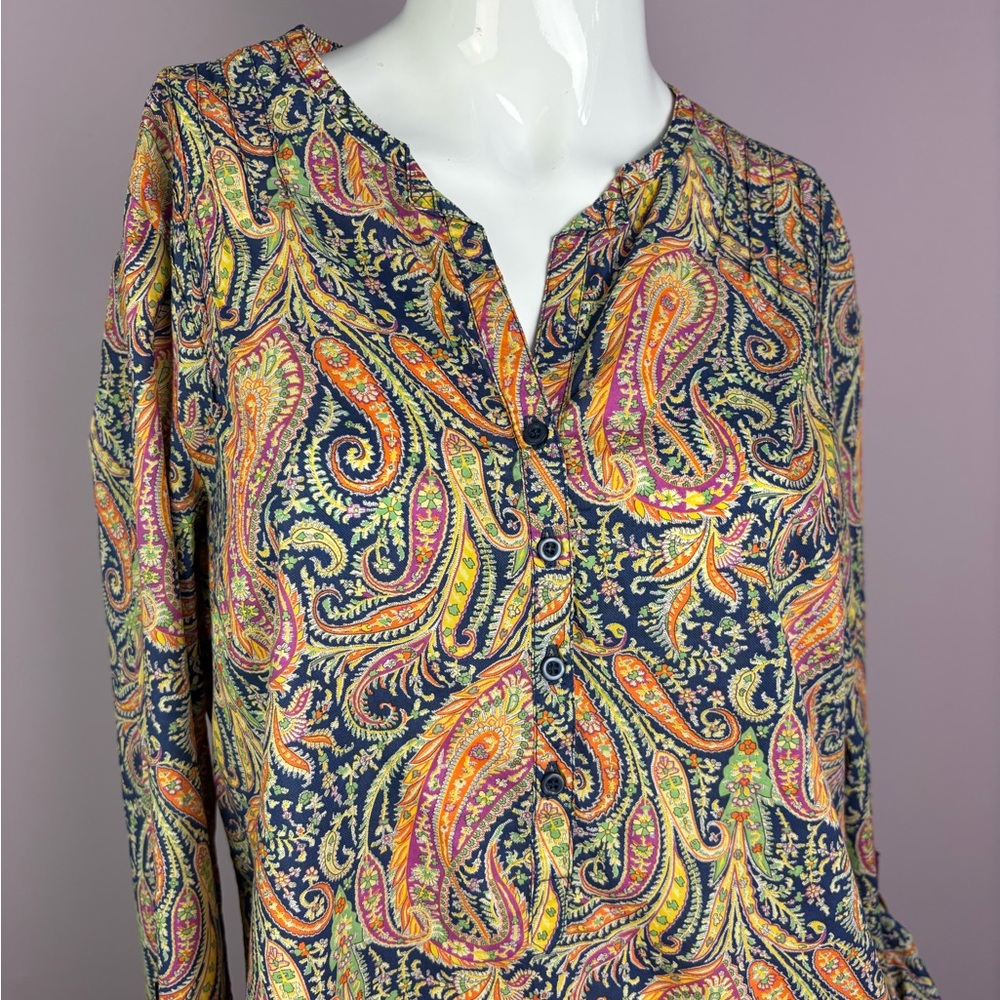 Liberty Art Fabrics Multicolor Paisley Cotton Tunic Top Women’s Small